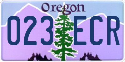 OR license plate 023ECR