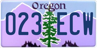 OR license plate 023ECW