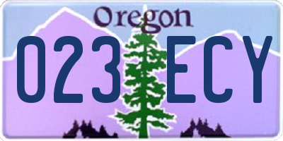 OR license plate 023ECY