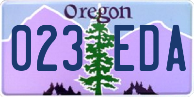 OR license plate 023EDA