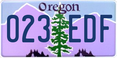 OR license plate 023EDF