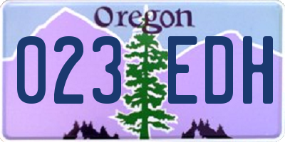 OR license plate 023EDH