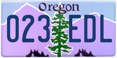 OR license plate 023EDL
