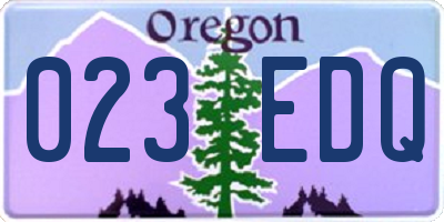 OR license plate 023EDQ