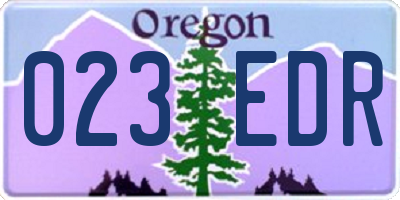 OR license plate 023EDR