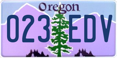 OR license plate 023EDV