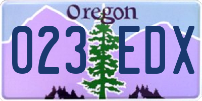 OR license plate 023EDX