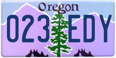 OR license plate 023EDY