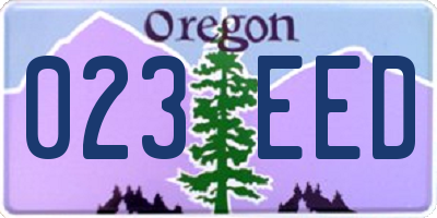 OR license plate 023EED
