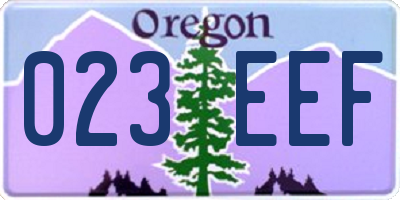 OR license plate 023EEF