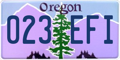 OR license plate 023EFI
