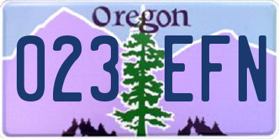 OR license plate 023EFN