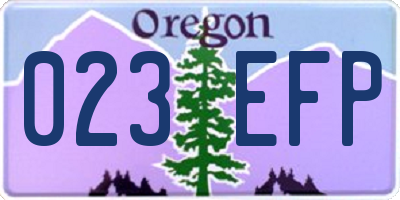 OR license plate 023EFP