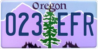 OR license plate 023EFR