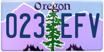 OR license plate 023EFV