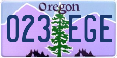 OR license plate 023EGE