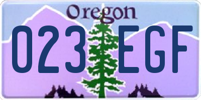 OR license plate 023EGF
