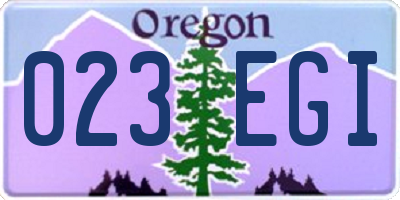 OR license plate 023EGI