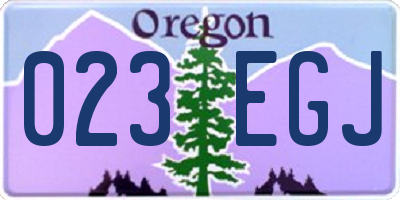 OR license plate 023EGJ