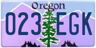 OR license plate 023EGK