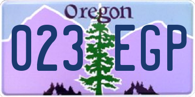 OR license plate 023EGP