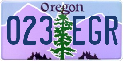 OR license plate 023EGR