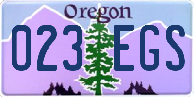 OR license plate 023EGS
