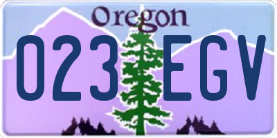 OR license plate 023EGV
