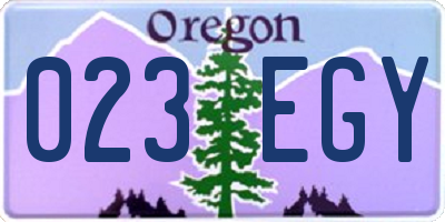 OR license plate 023EGY