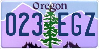 OR license plate 023EGZ