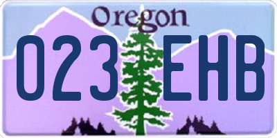 OR license plate 023EHB