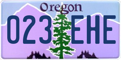 OR license plate 023EHE