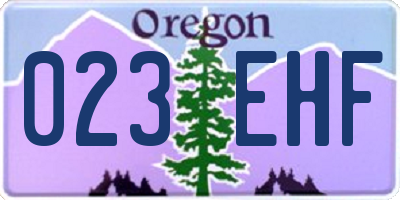 OR license plate 023EHF