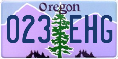 OR license plate 023EHG