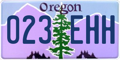 OR license plate 023EHH