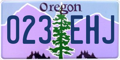 OR license plate 023EHJ