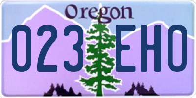OR license plate 023EHO