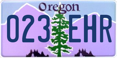 OR license plate 023EHR