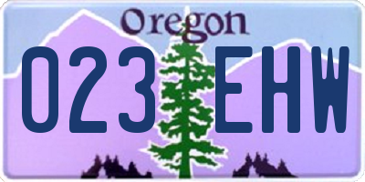 OR license plate 023EHW