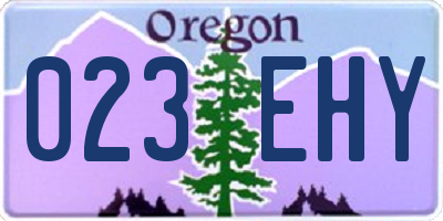 OR license plate 023EHY