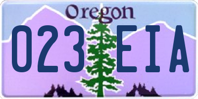 OR license plate 023EIA