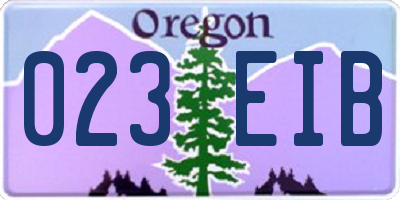 OR license plate 023EIB