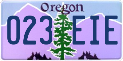 OR license plate 023EIE