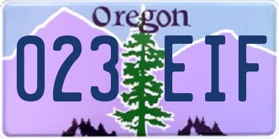 OR license plate 023EIF