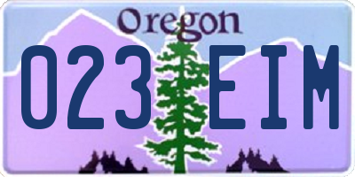 OR license plate 023EIM
