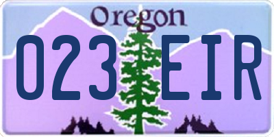 OR license plate 023EIR