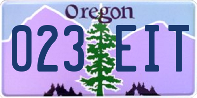 OR license plate 023EIT