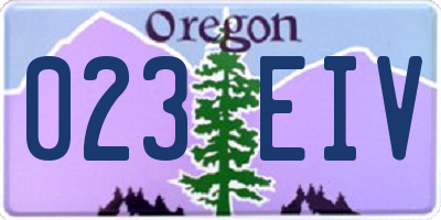 OR license plate 023EIV