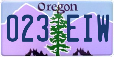 OR license plate 023EIW