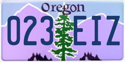 OR license plate 023EIZ
